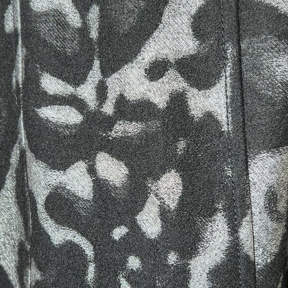 DIANE VON FURSTENBERG "THEODORA" WOOL LEATHER Grey Black MOTO JACKET Sz Med 10 - Picture 6 of 12